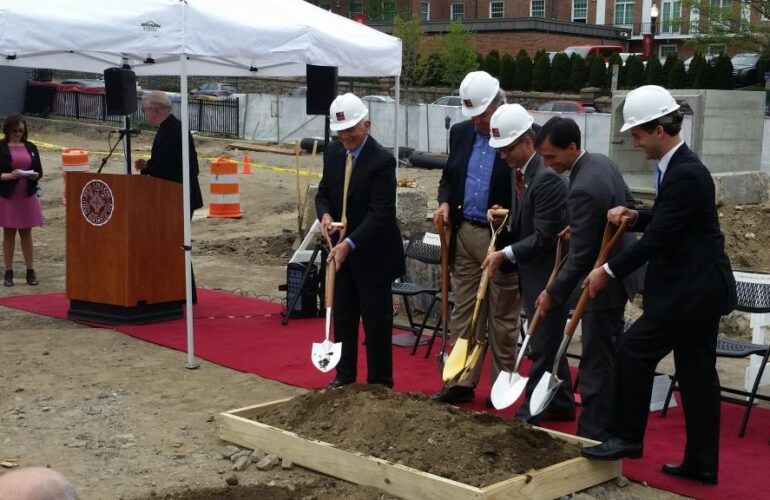 5 Men Breakground For The Construction Of Iona College's New Residence Hall